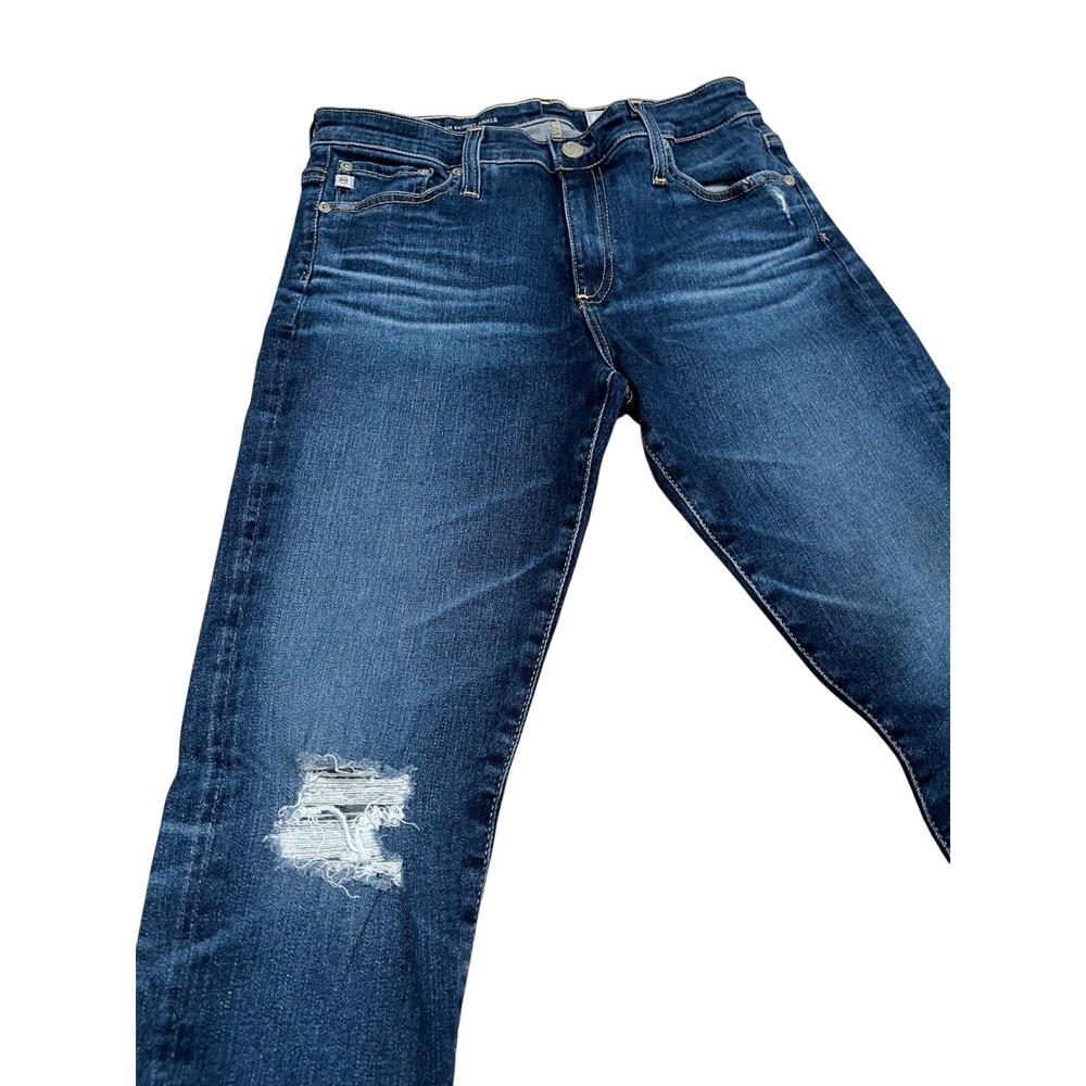 AG Adriano Goldschmied The Farrah Skinny Ankle Jeans High Rise Distressed 28R